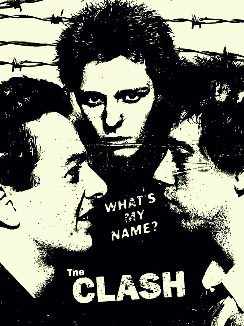 The Clash poster con telaio in legno da Musadad Shop