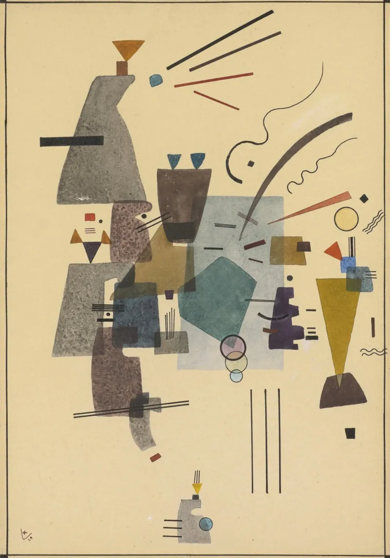 Wassily Kandinsky - Verwarmd Koel - Abstracte Kunst canvas met Baklijst van Aesthetic Muse