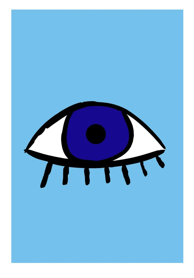 L'oeil bleu poster con telaio in plastica da Idées & Création