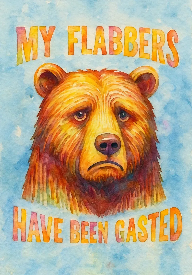 my flabers have funny bears canvas with Floater frame by limous