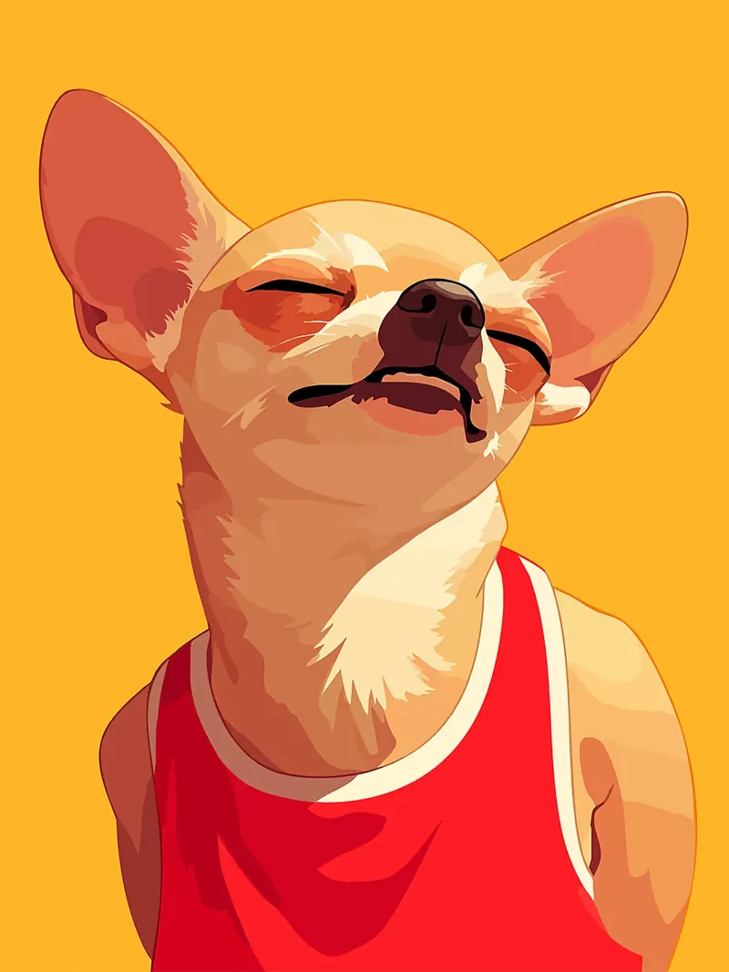 chihuahua cane occhiali da sole occhi chiusi poster con telaio in alluminio da Frank J Weissmuller