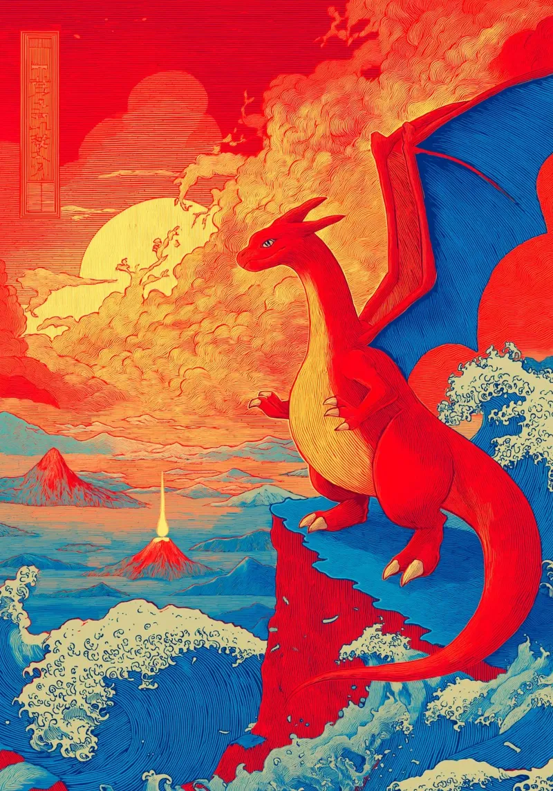 Pokemon poster con telaio in legno da Fleur de Lys