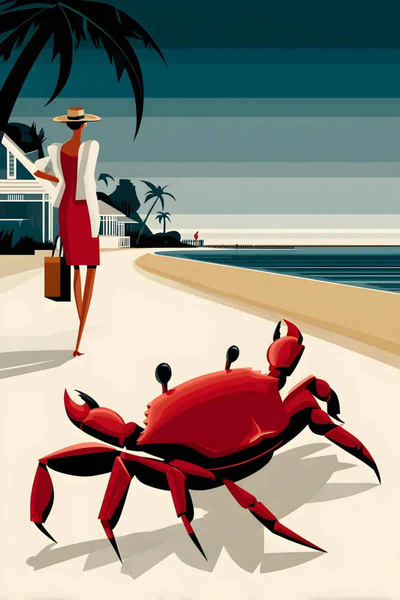 Il granchio sulla spiaggia poster da M-Ulrich-Digital Art