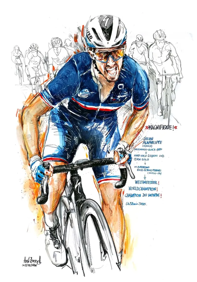 MAGNIFICO! Julian Alaphilippe poster con telaio in legno da SPECIAL SHOP GENTHO UK