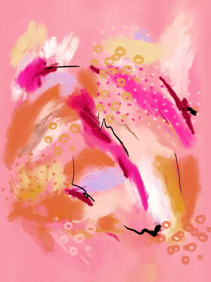 Wo der Wind den Duft der Rosen trug - Abstrakte Kunst poster da Petra Lang