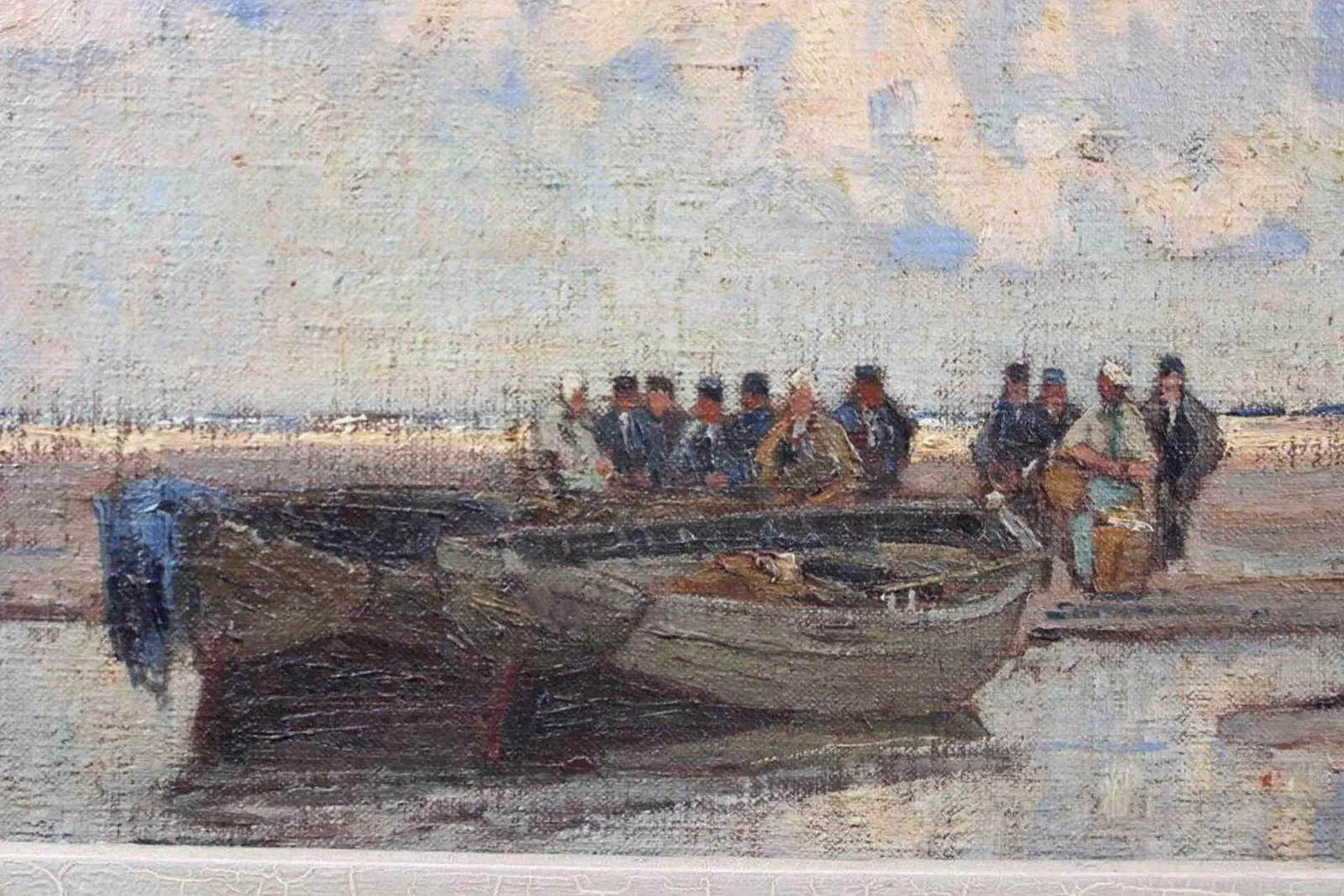 groupe qui montera à bord du bateau poster avec cadre en aluminium de iding store