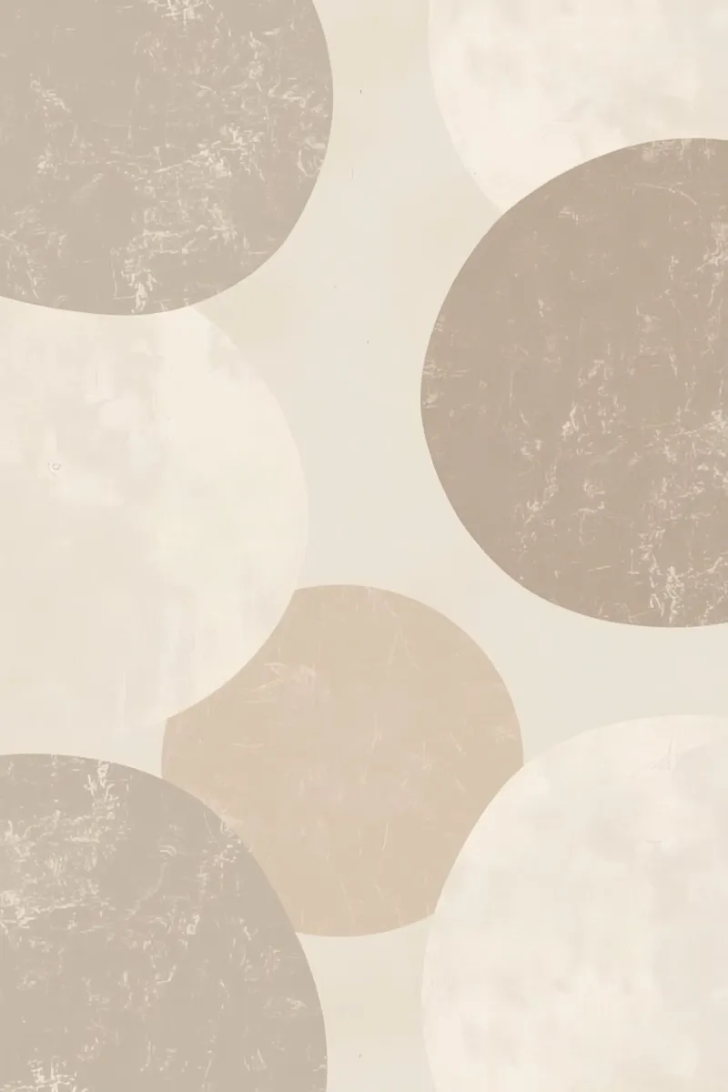 Abstracte beige cirkels op licht beige achtergrond canvas met Baklijst van DesignDoodle