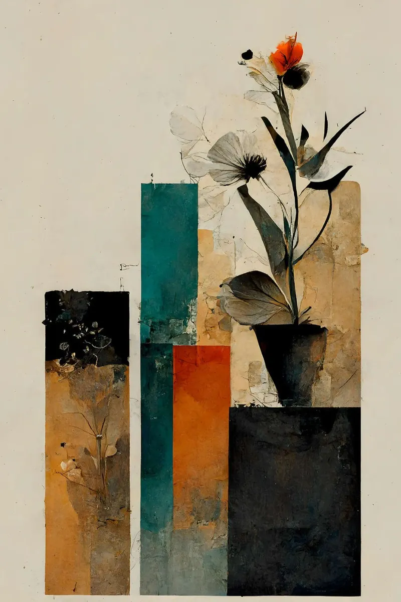Natura morta geometrica III di treechild poster con telaio in alluminio da June Jordan