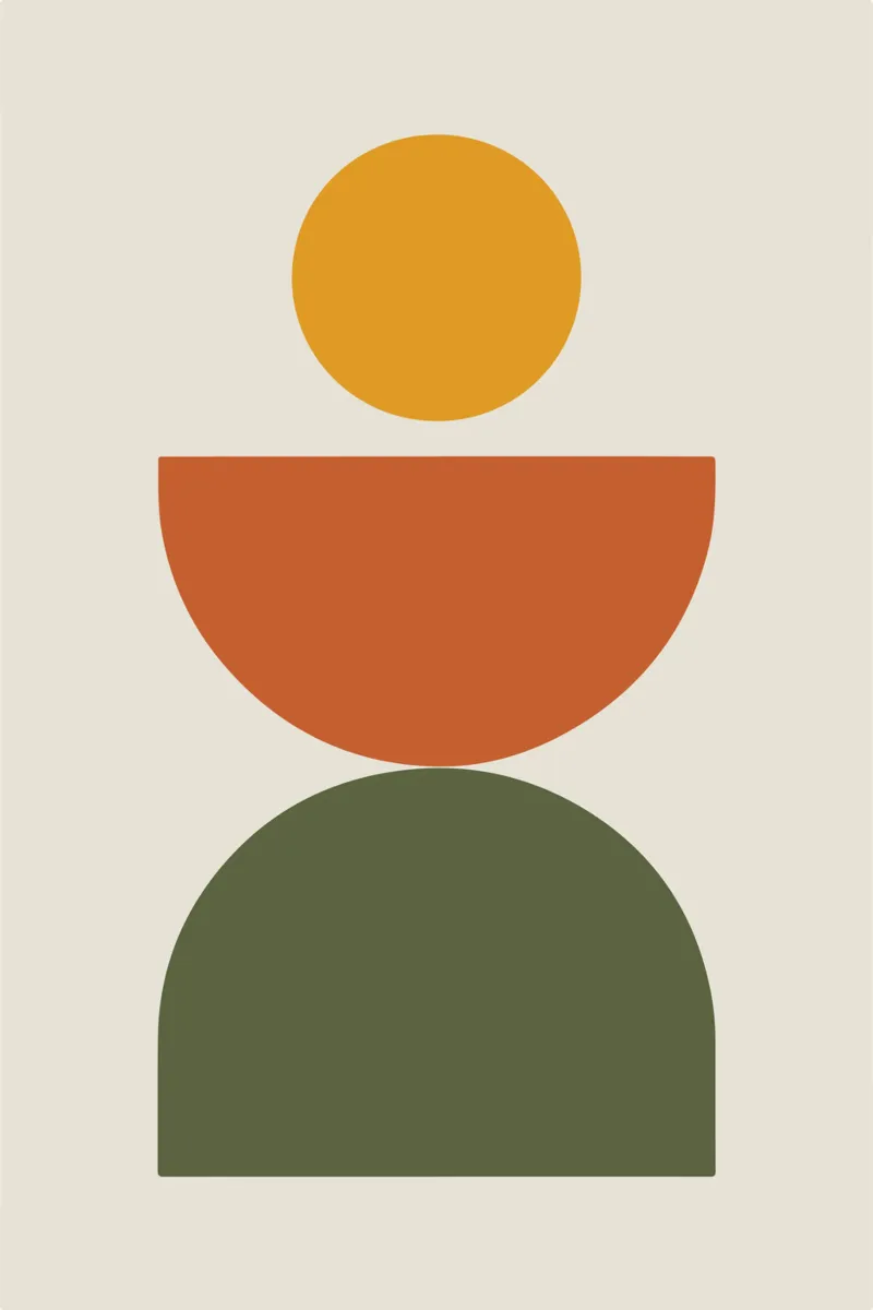 Boho Float Geometric Forms with Soft Shadows poster con telaio in plastica da LisaArtes