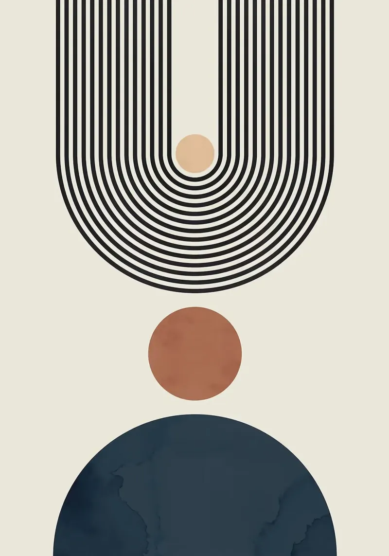 cerchi linee geometriche astratte poster con telaio in alluminio da Patrick M Gerber