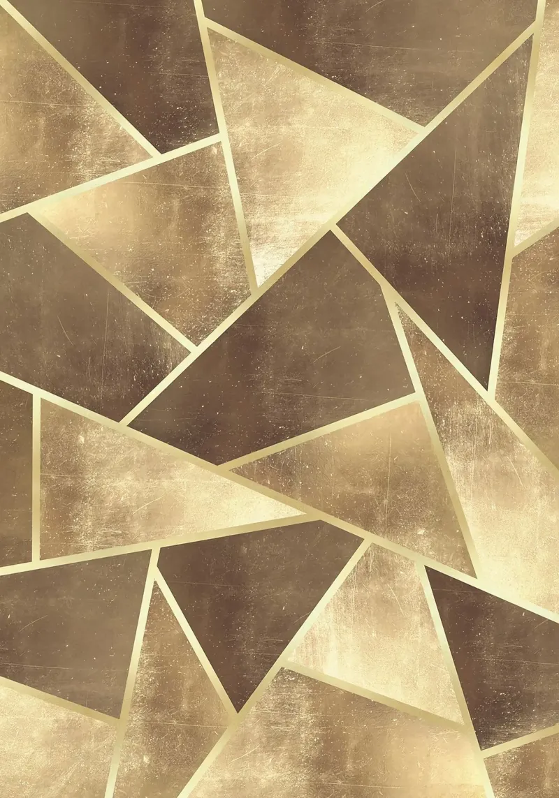 forme geometriche triangoli design astratto texture metallica poster con telaio in plastica da Patrick M Gerber