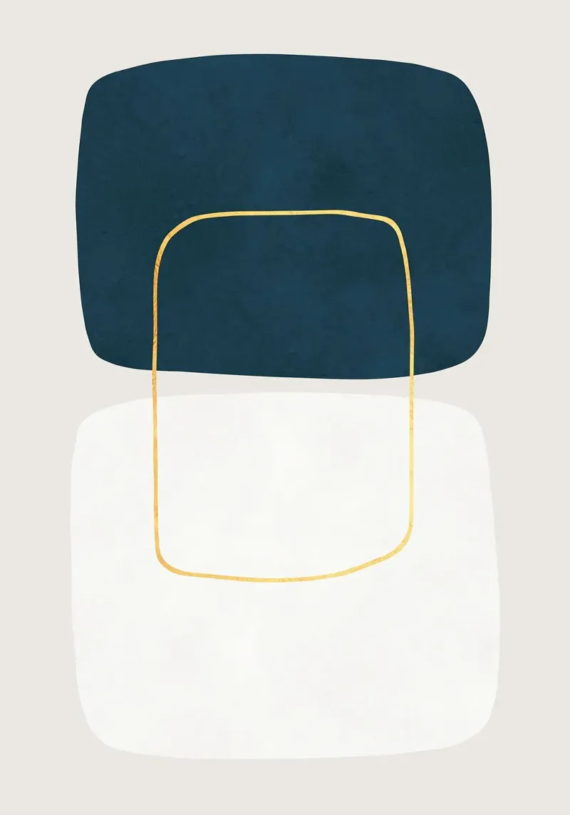 forme geometriche astratte rettangoli arrotondati poster con telaio in legno da Patrick M Gerber