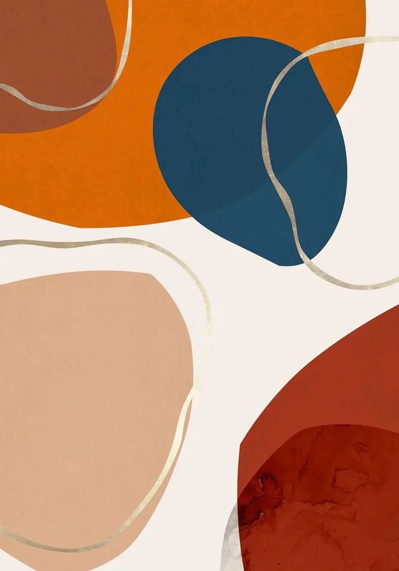 forme geometriche forme astratte cerchi curve poster con telaio in legno da Patrick M Gerber
