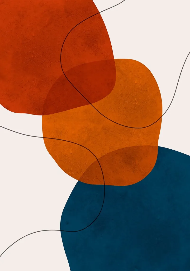 forme astratte forme sovrapposte forme semplici poster con telaio in legno da Patrick M Gerber