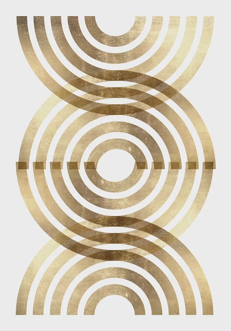archi d'oro motivi a cerchi concentrici poster con telaio in plastica da Patrick M Gerber