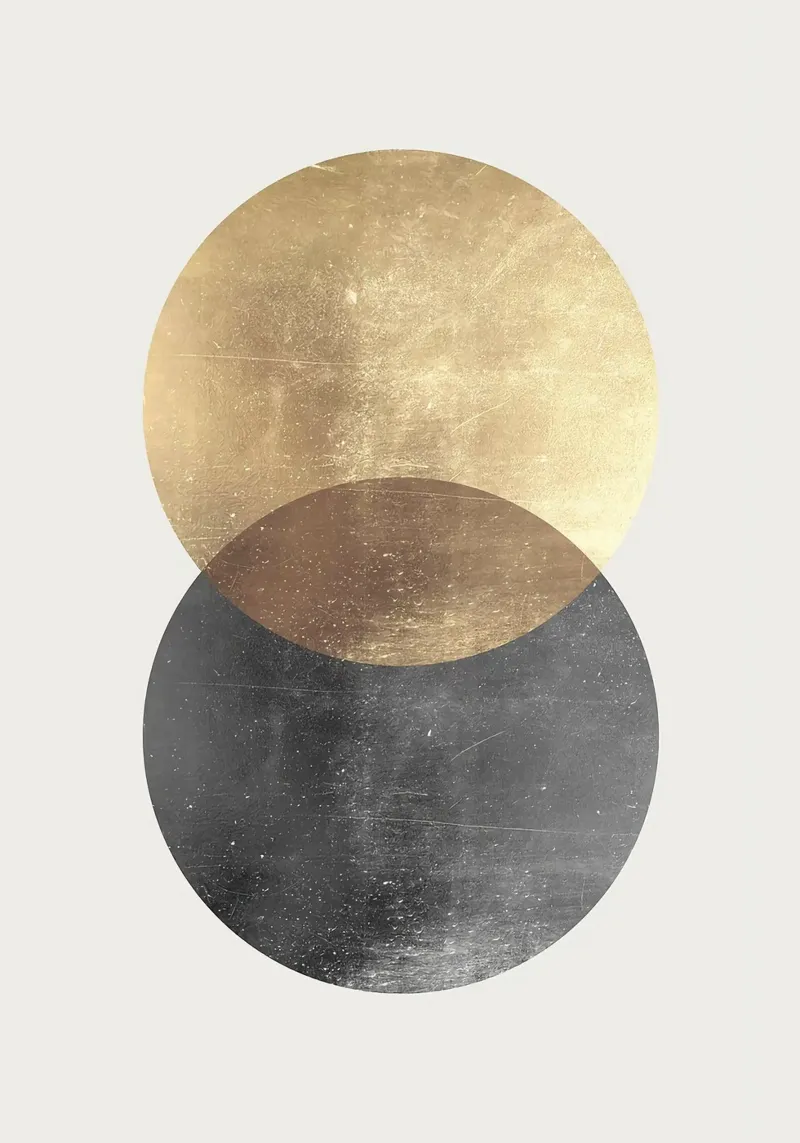 cerchi oro nero texture metallica poster con telaio in plastica da Patrick M Gerber