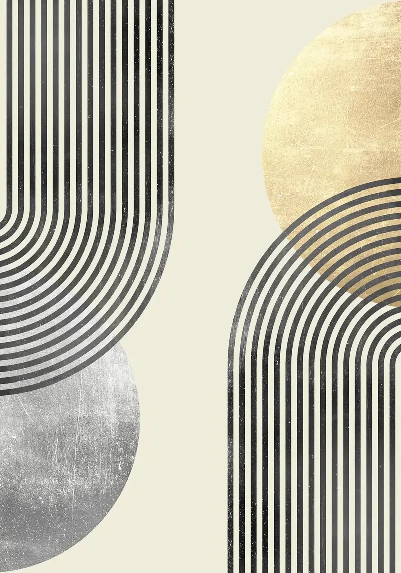 linee curve motivi a righe forme geometriche poster con telaio in alluminio da Patrick M Gerber