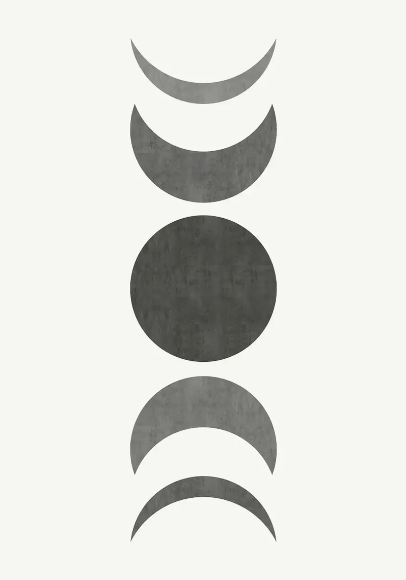 luna crescente forme cerchio poster con telaio in plastica da Patrick M Gerber