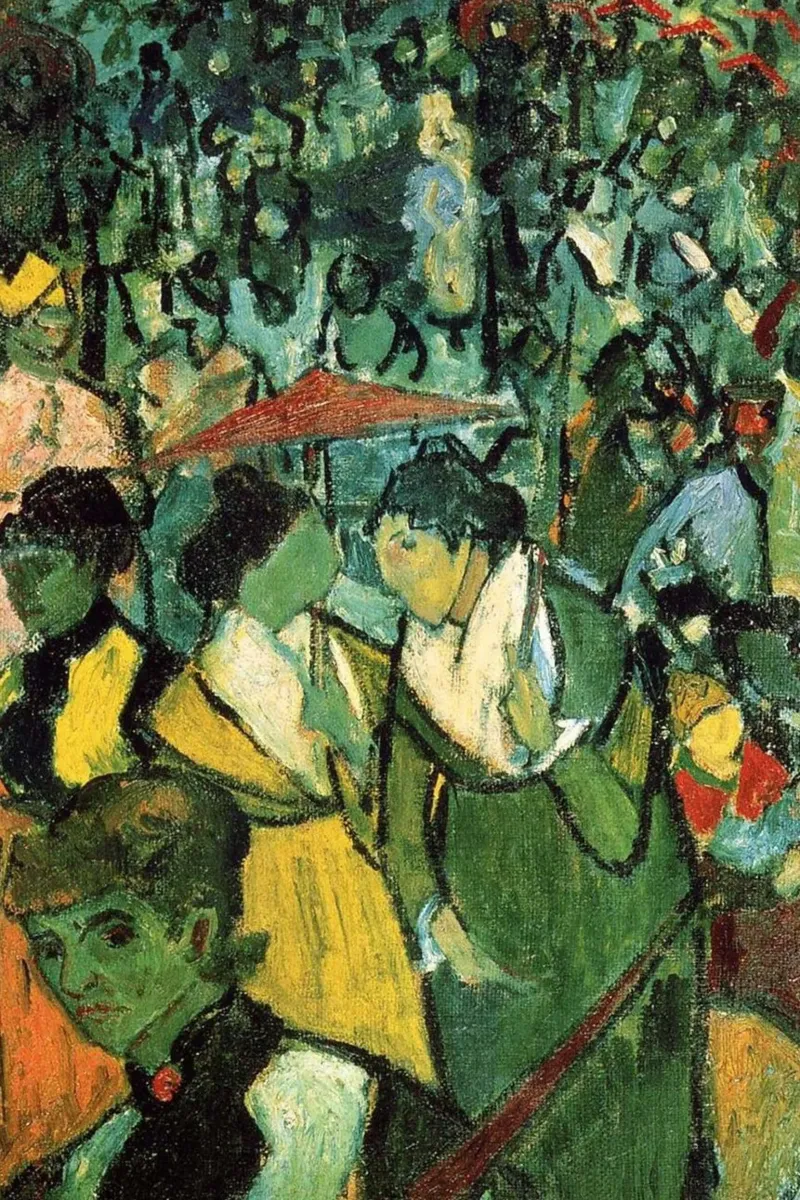 crowd of spectators watching the bullfight canvas with Floater frame by Piper Shop Oke