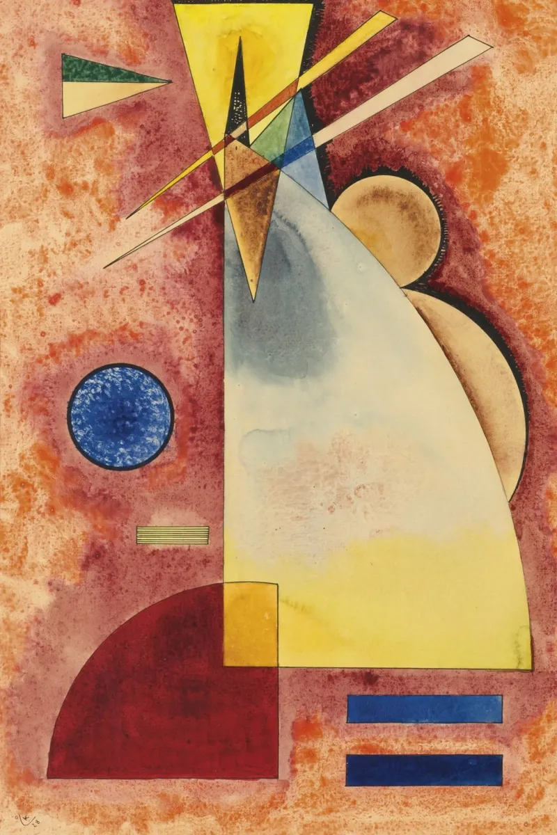 Wassily Kandinsky - Arte astratta intermittente poster con telaio in alluminio da Aesthetic Muse