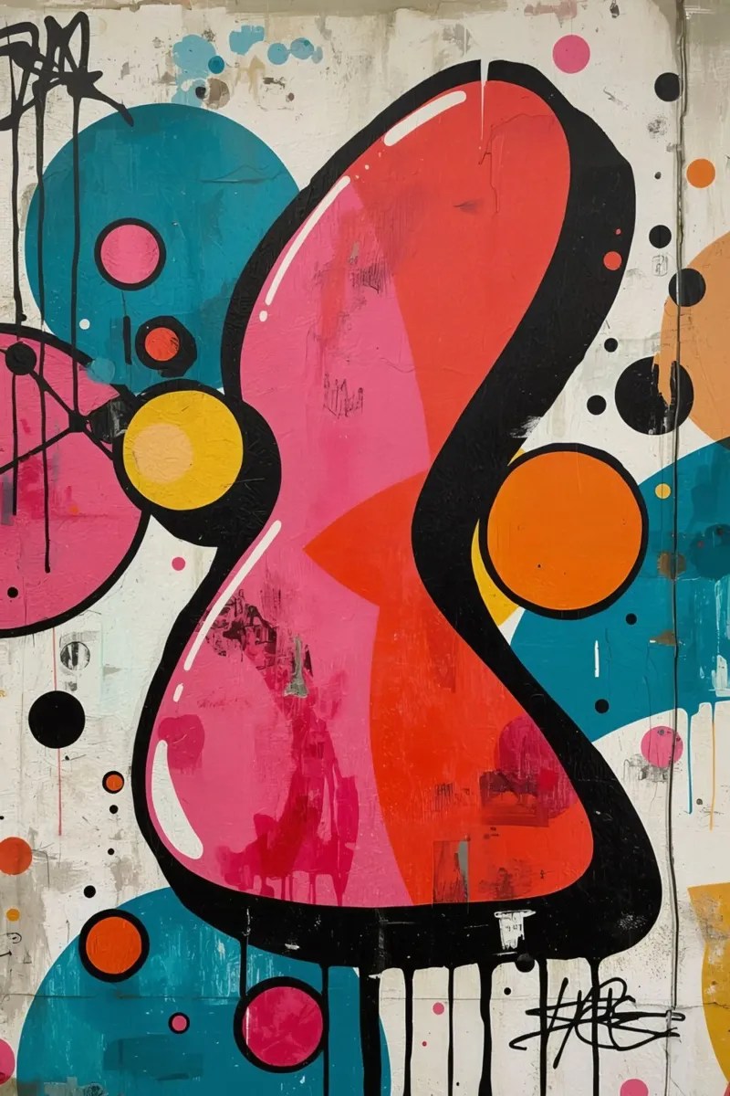 Pittura astratta con forme geometriche e pittura gocciolante poster da DesignDoodle