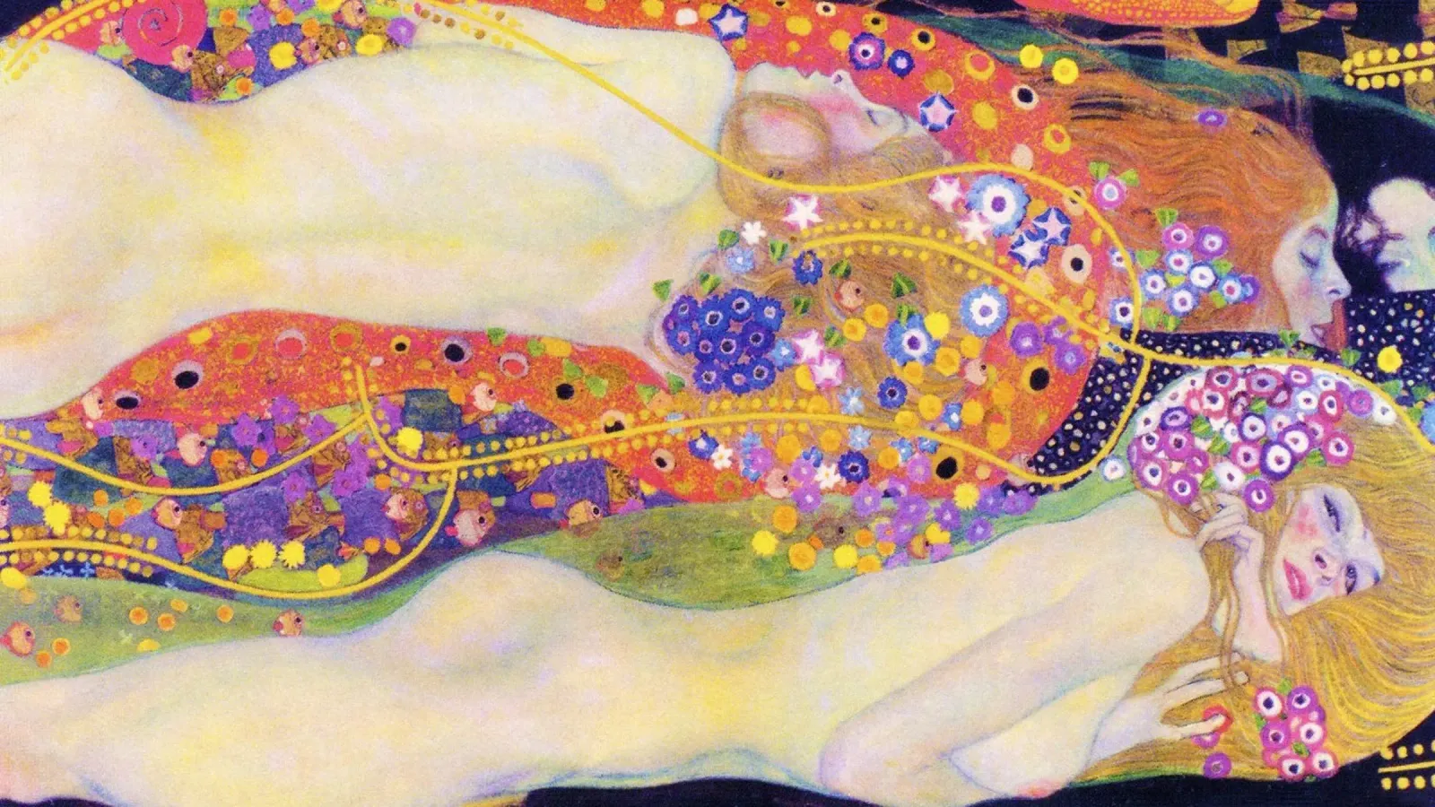 Serpenti d'acqua II di Gustav Klimt (1907) poster con telaio in plastica da Venus Art