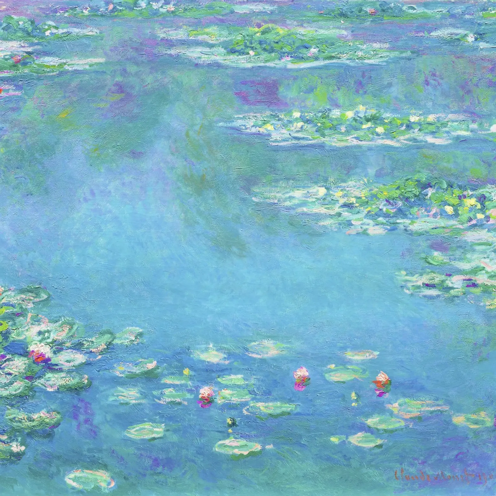 Ninfee di Claude Monet (1840-1926) poster con telaio in alluminio da Venus Art