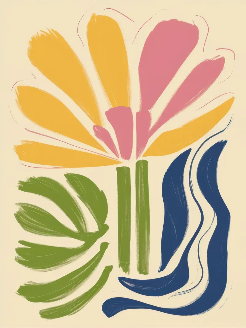 Forme di fioritura pastello poster con telaio in alluminio da Bara Suara