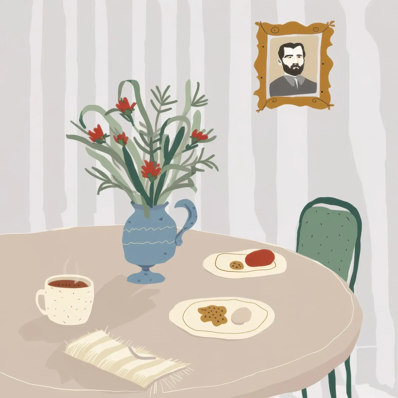 Angolo tranquillo per la colazione poster da Snow Mist