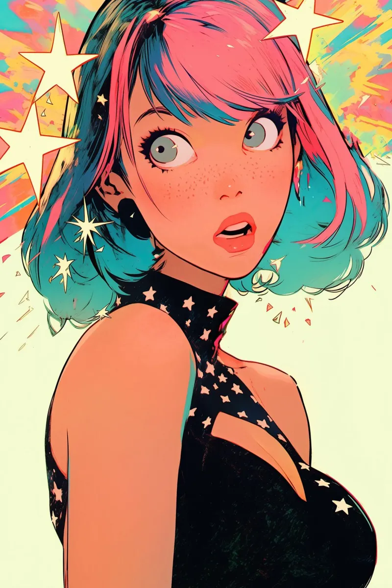 Pixie Pop Collection No 03 poster con telaio in legno da treechild