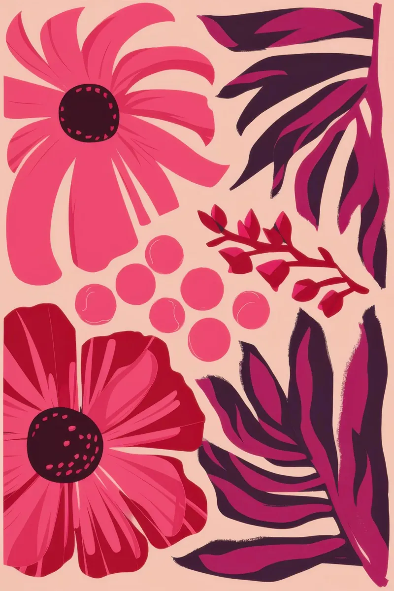 Magenta bloemen droom canvas met Baklijst van Snow Mist