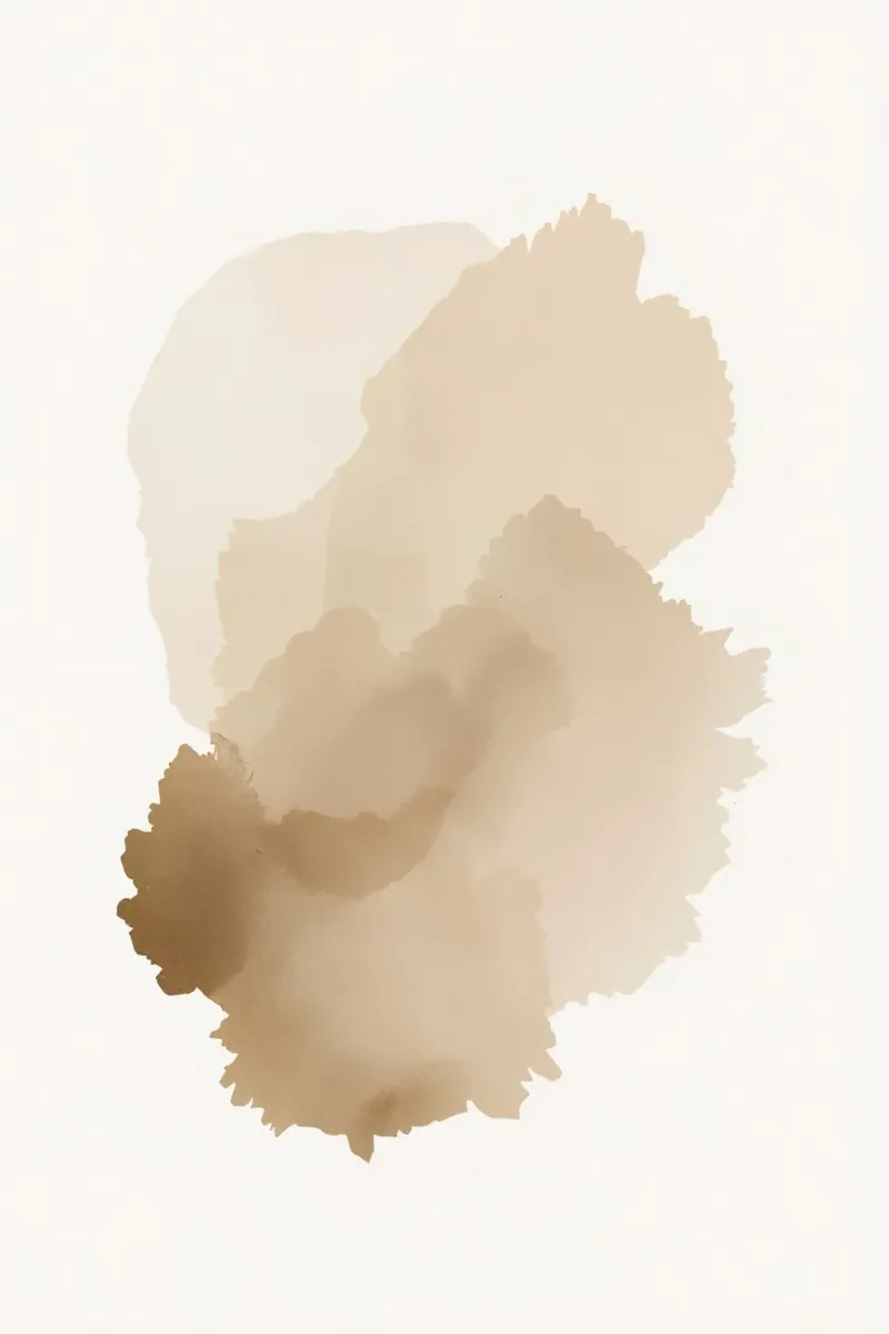 Pila di forme astratte acquerellate Tan poster con telaio in alluminio da DesignDoodle