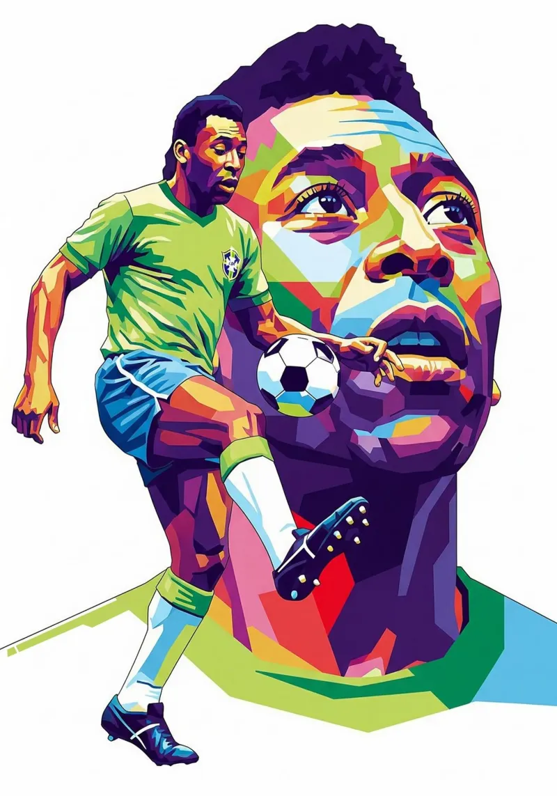 Pele, la più grande leggenda poster con telaio in legno da Hantamrata