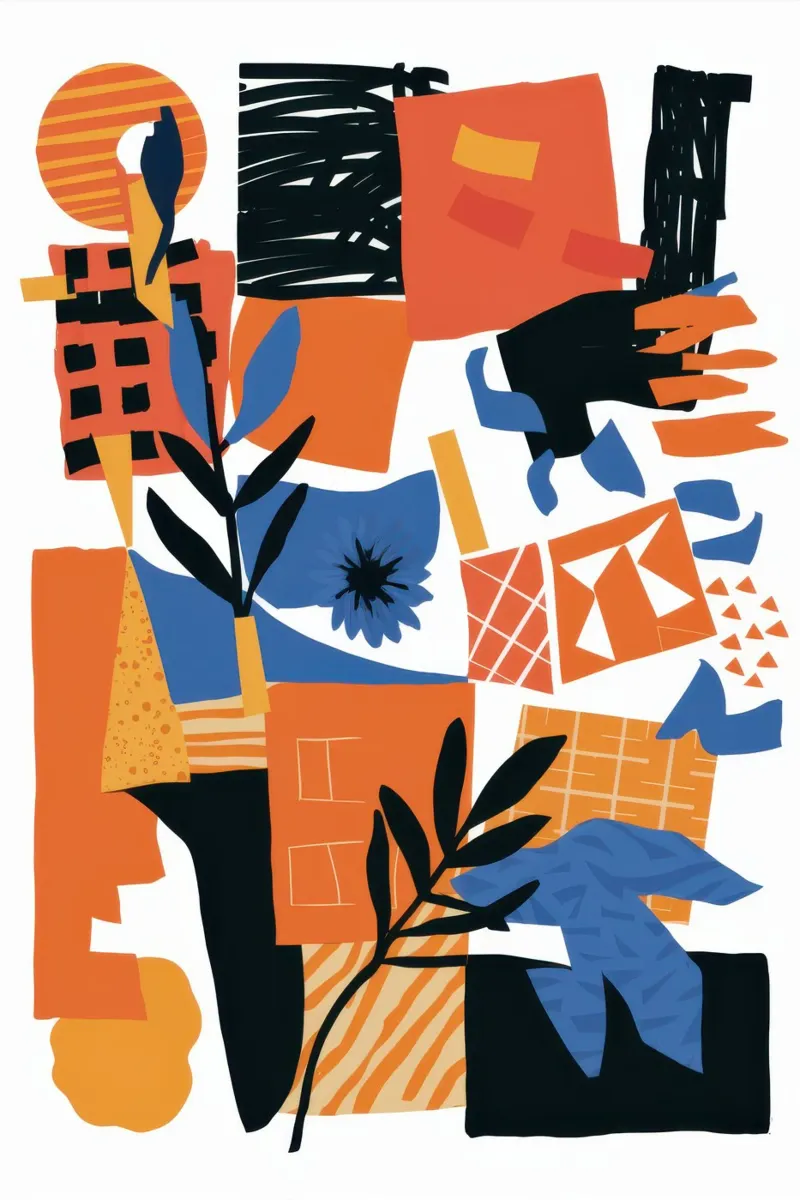 Collage di forme urbane poster da Bara Suara