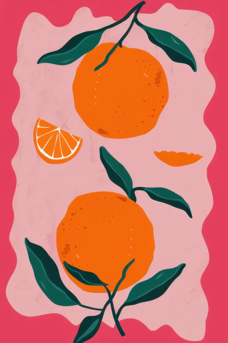 Graphic Orange Pattern canvas with Floater frame by Astra Mist