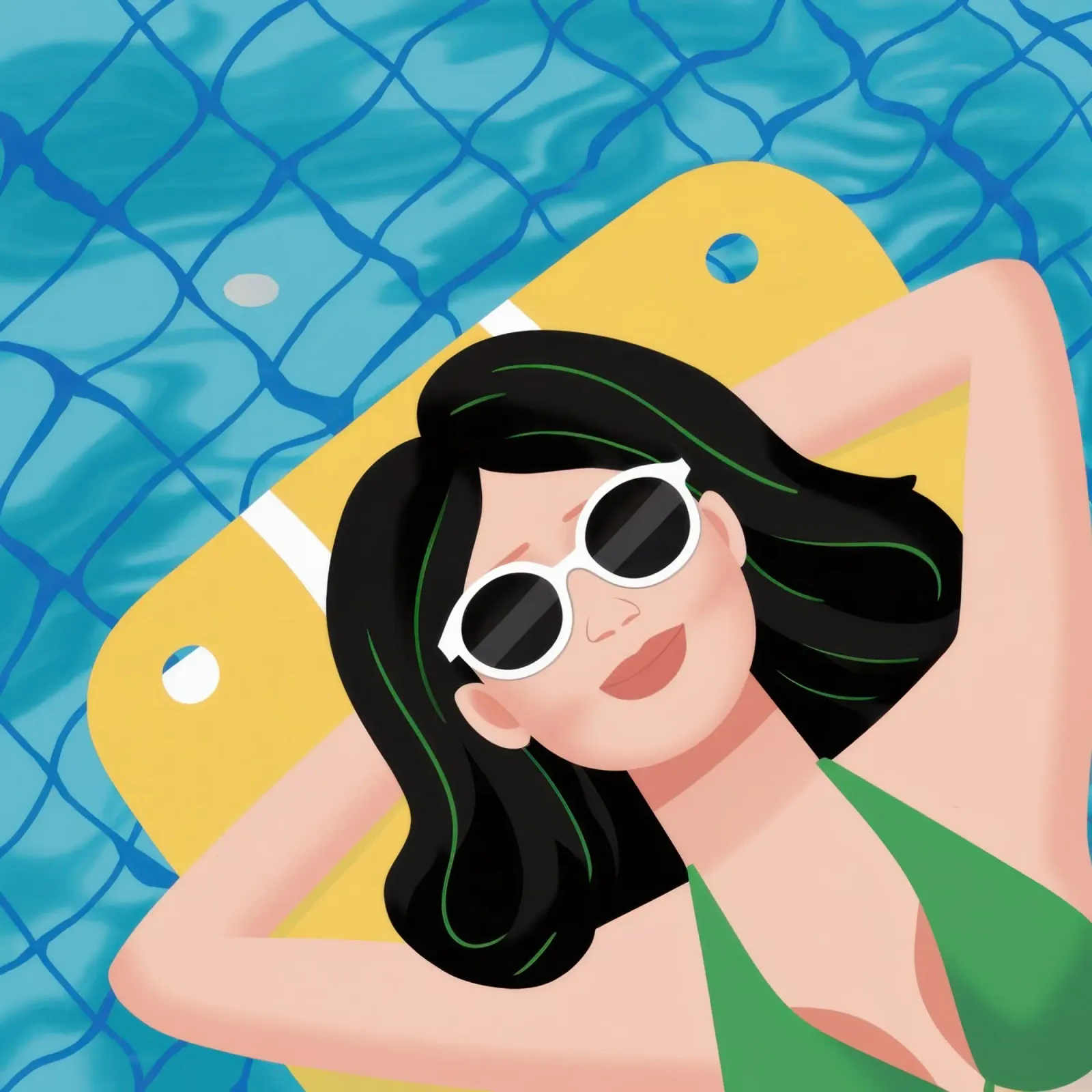 Azure Summer Repose canvas with Floater frame by Bara Suara