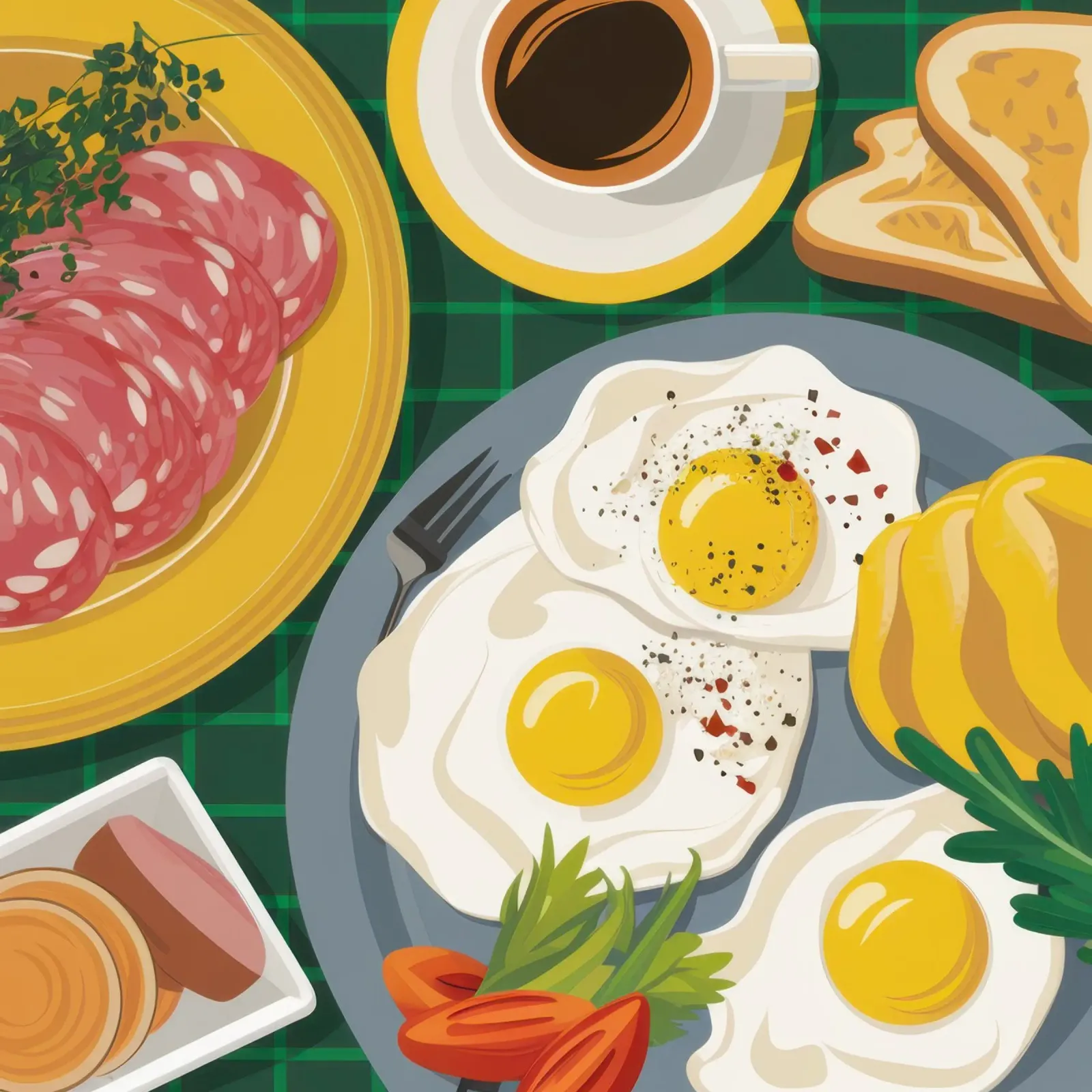 Piatto unico per la colazione poster con telaio in plastica da Bruce Juice