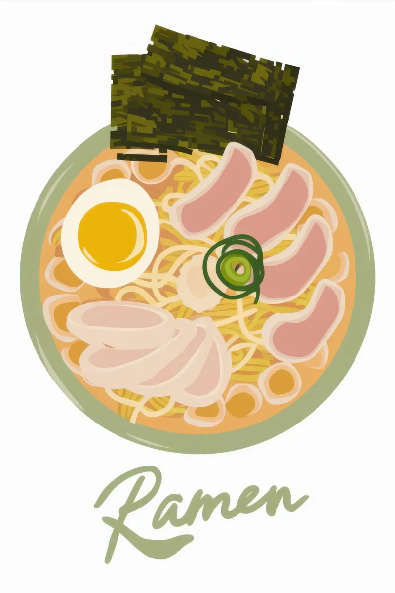 Tipografia del ramen autentico tela con Cornice a cassetta da Astra Mist
