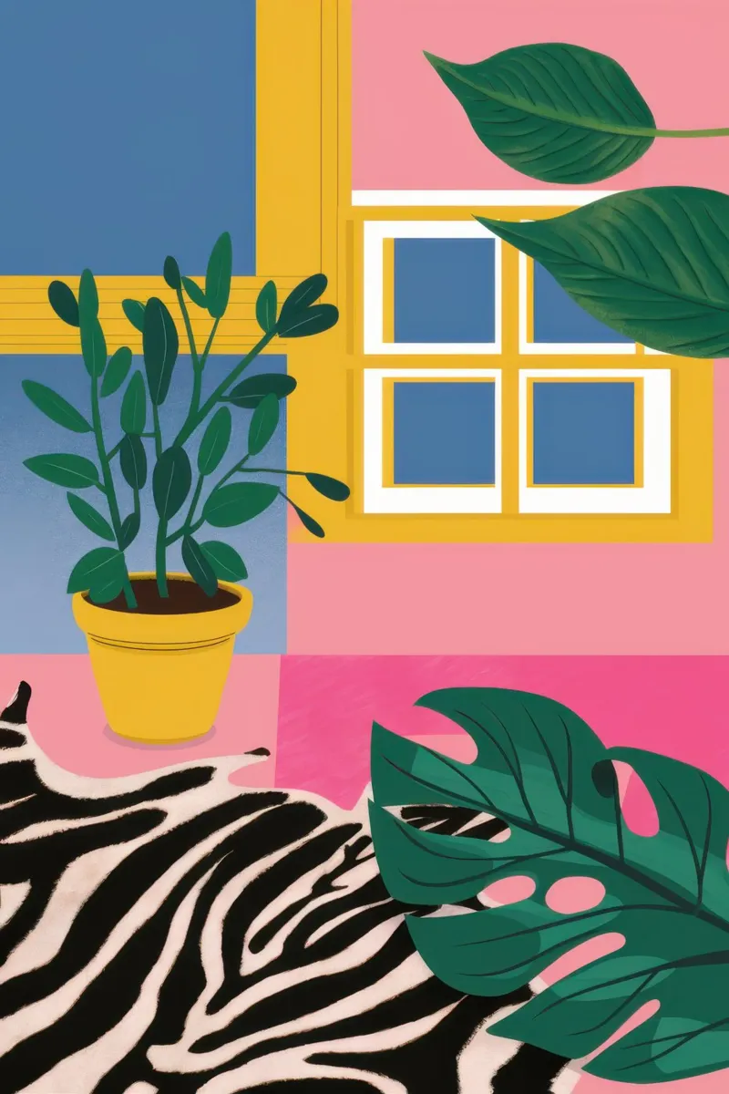Dagdroom met zebraprint poster met houten frame van Bara Suara