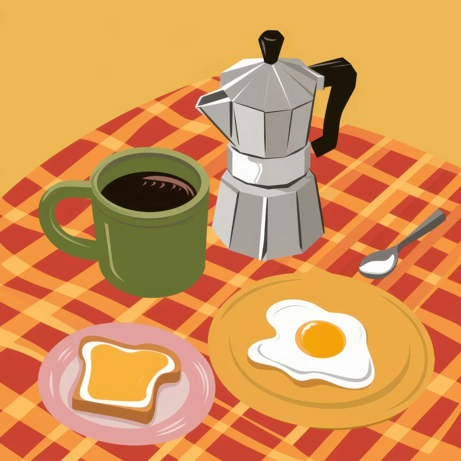 Accogliente colazione mattutina poster con telaio in plastica da Astra Mist