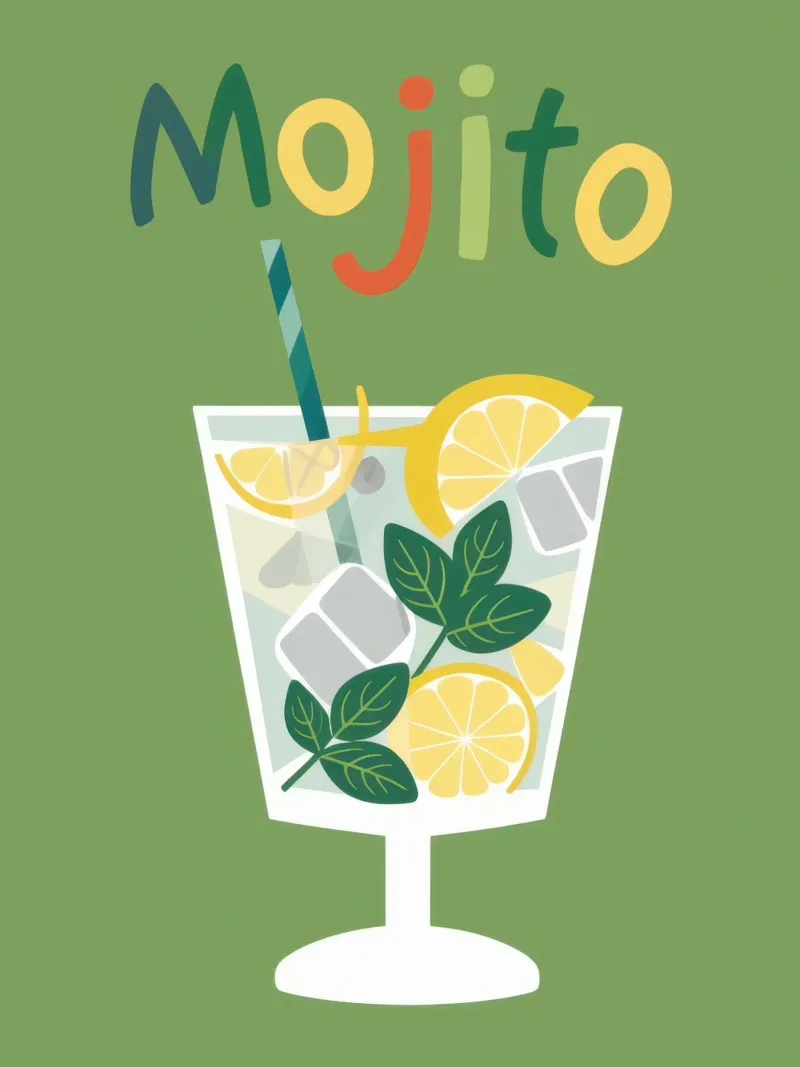 Mojito Pop fresco poster con telaio in alluminio da Snow Mist