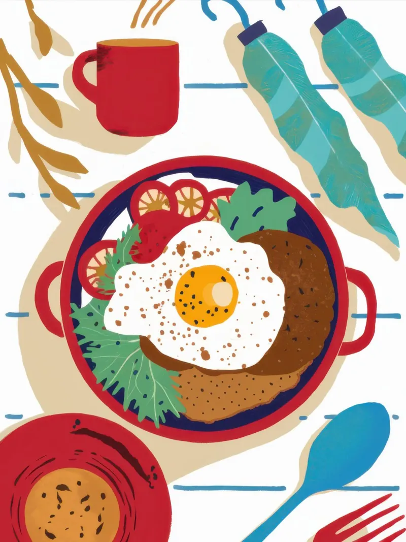 Colazione con piatto unico poster con telaio in plastica da Snow Mist