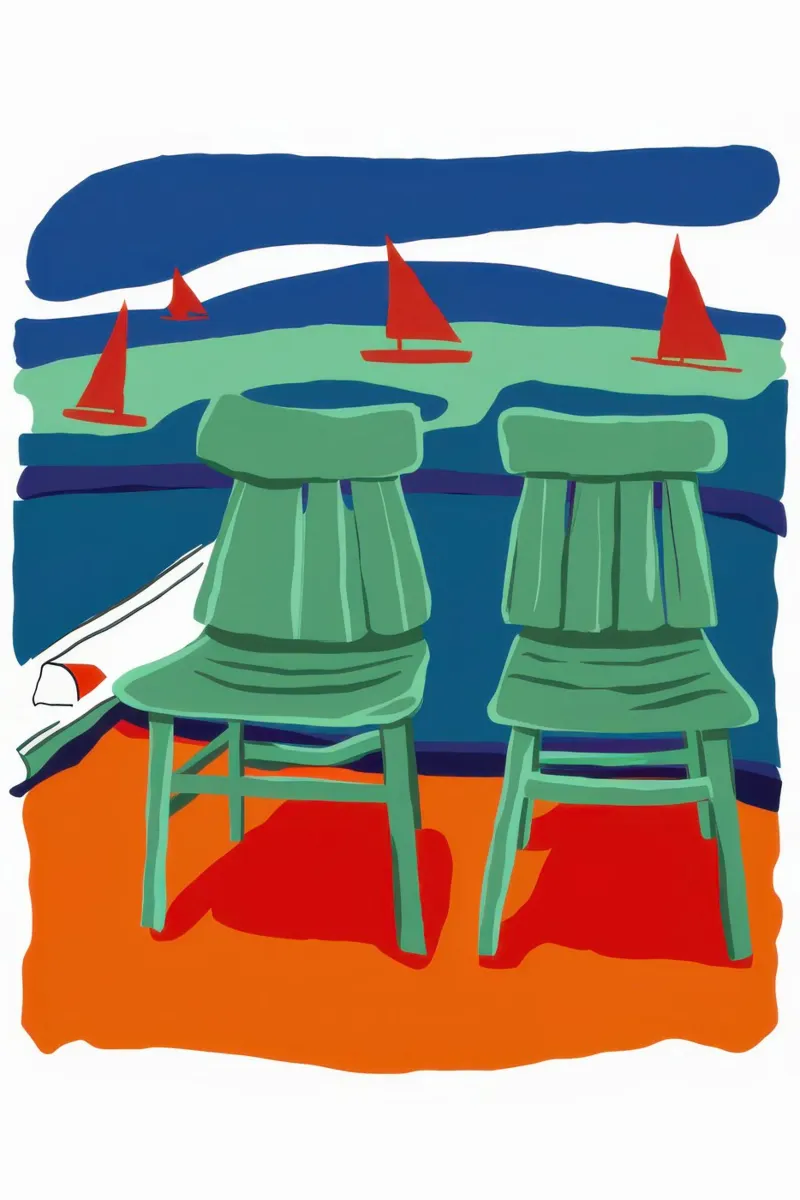 Sgabelli da bar Seaside poster con telaio in plastica da Bruce Juice