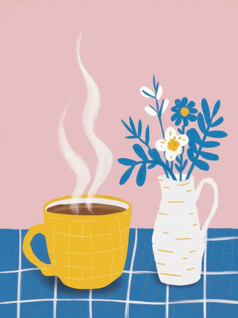 Mattina Serenity poster con telaio in alluminio da Autumn Season