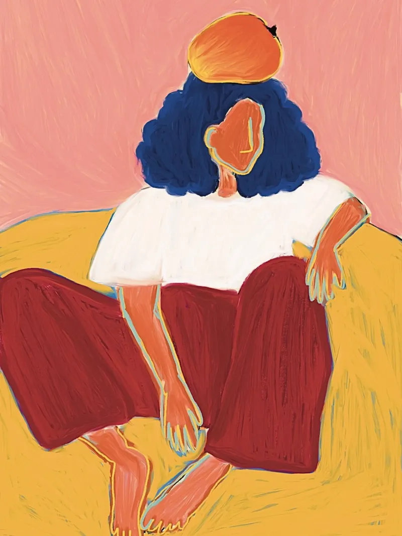 Mango Head poster con telaio in legno da tainah negreiros