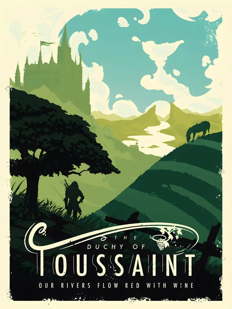 The Duchy Of Toussaint poster con telaio in plastica da Robert Hoff