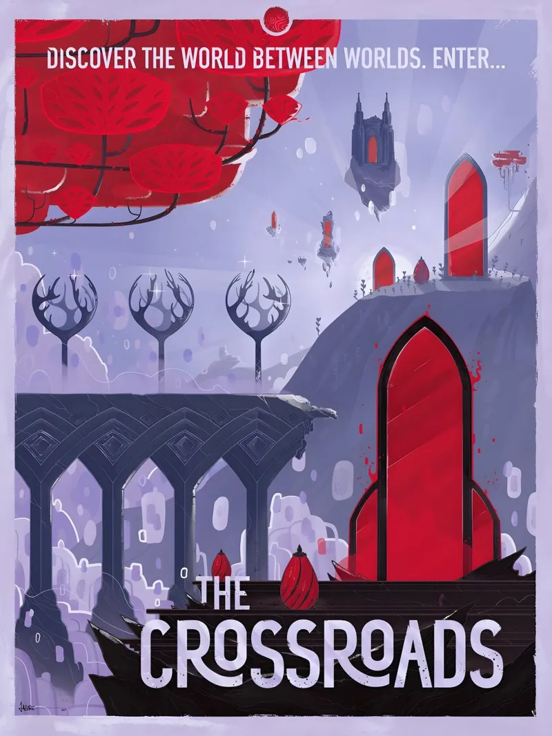 The Crossroad poster con telaio in alluminio da Robert Hoff