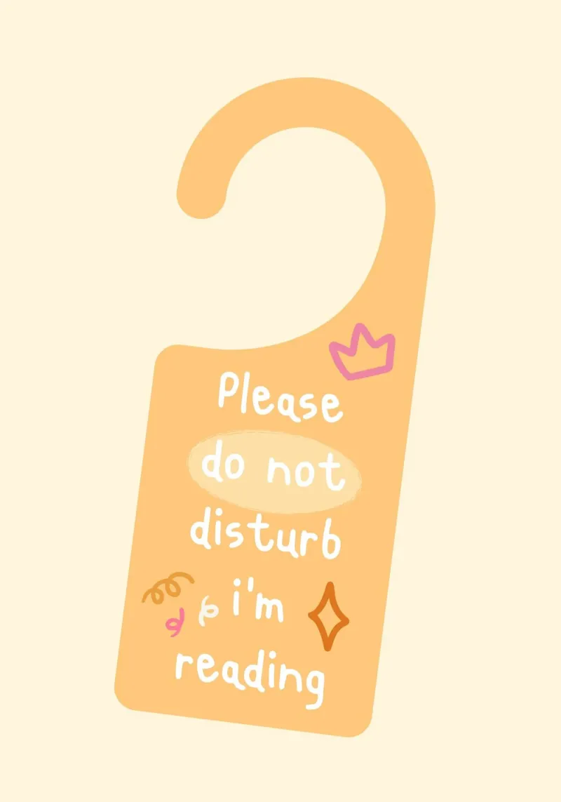 "Please Do Not Disturb" Reading Door Hanger Art Print canvas with Floater frame by vintagepod