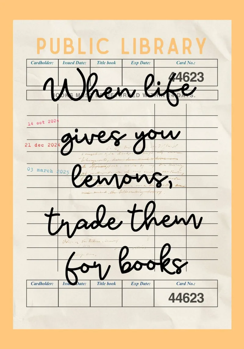"Quando la vita ti dà i limoni" - Poster per la tessera della biblioteca poster con telaio in legno da vintagepod