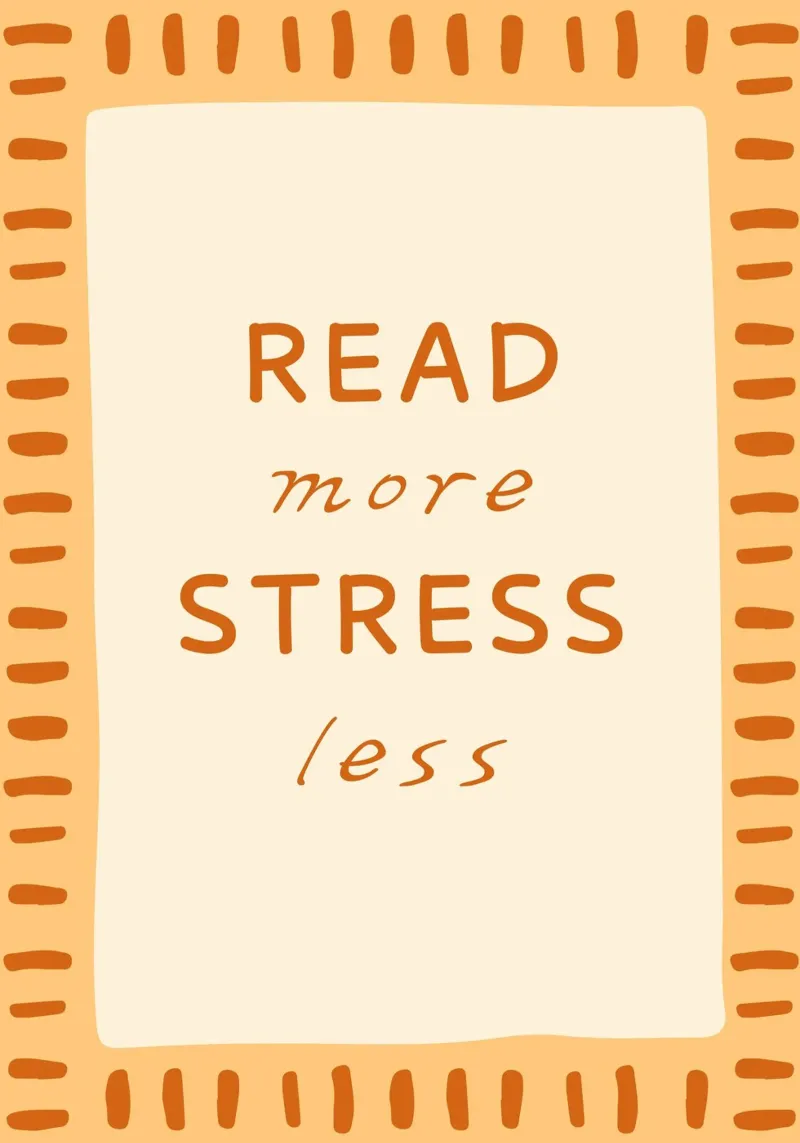 "Leggere di più stressare di meno" - Poster minimalista poster con telaio in legno da vintagepod